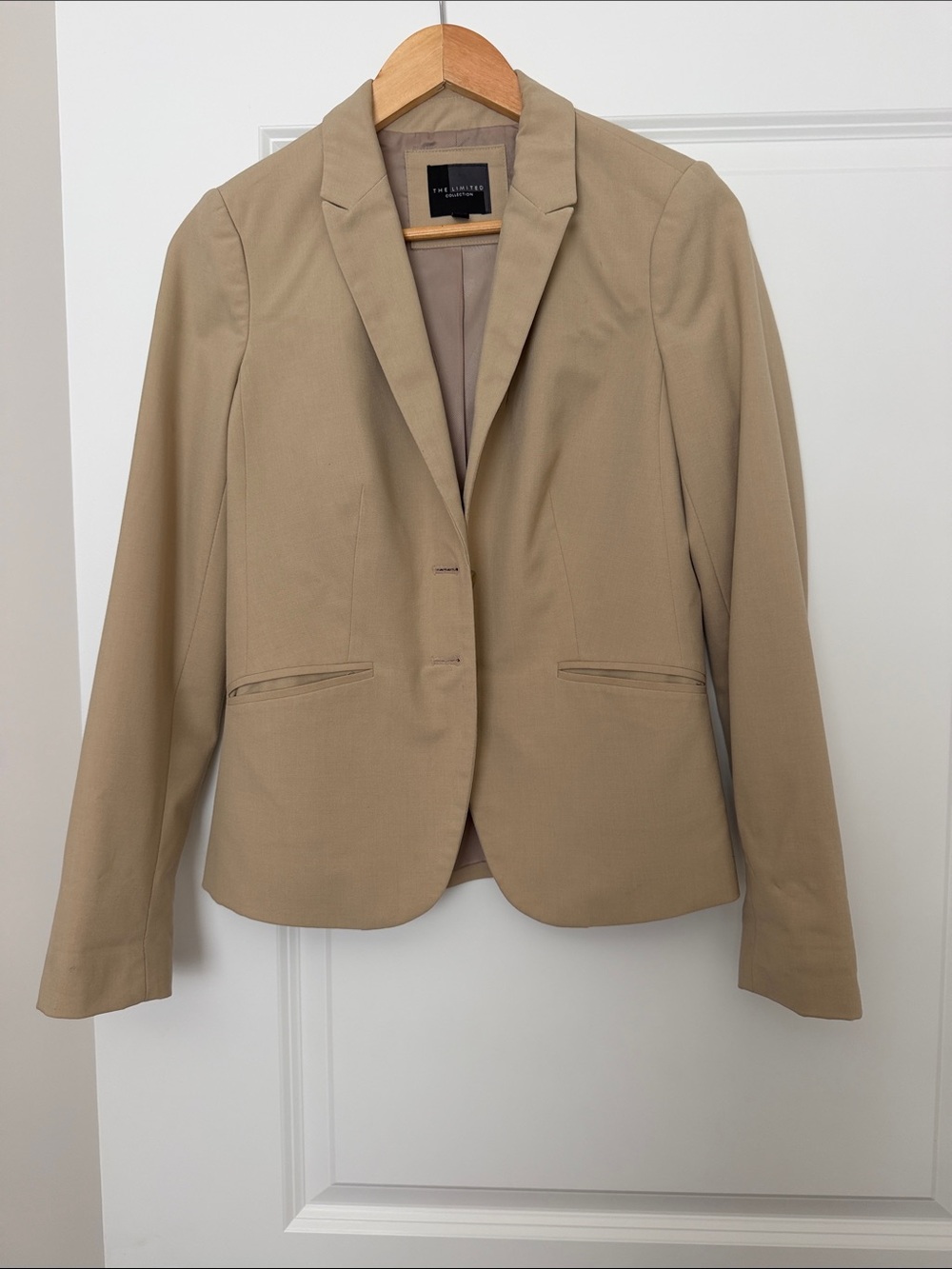 The Limited Khaki Single-Button Tailored Blazer